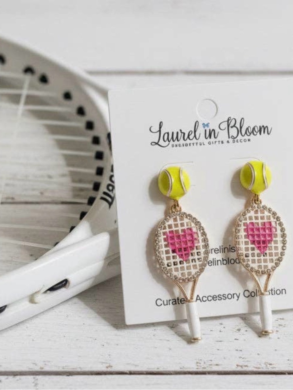 Love Match Racket earrings, NWT
